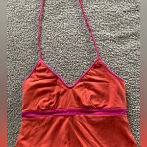Tommy Bahama Orange and Pink Halter Chemise